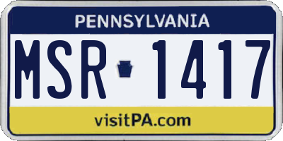 PA license plate MSR1417
