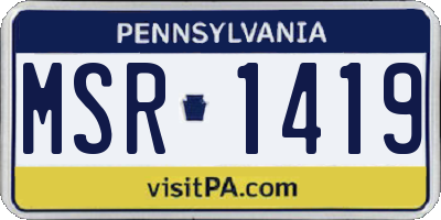 PA license plate MSR1419