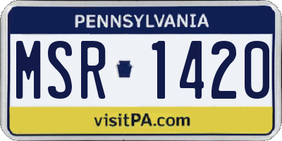 PA license plate MSR1420