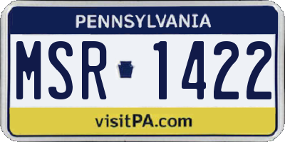 PA license plate MSR1422