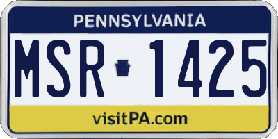 PA license plate MSR1425