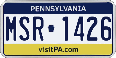 PA license plate MSR1426
