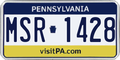 PA license plate MSR1428