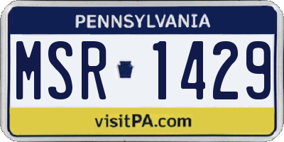 PA license plate MSR1429