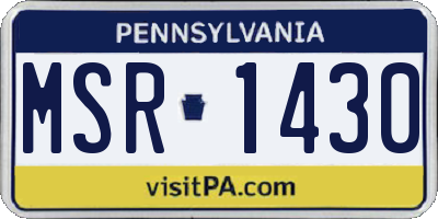 PA license plate MSR1430