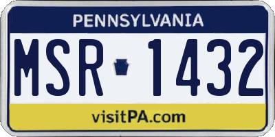 PA license plate MSR1432