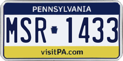 PA license plate MSR1433