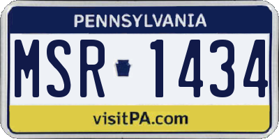 PA license plate MSR1434