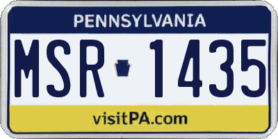 PA license plate MSR1435