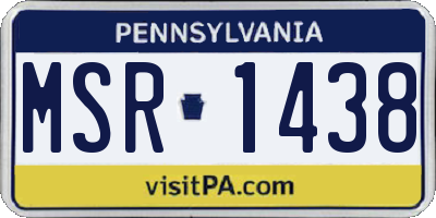 PA license plate MSR1438