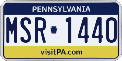 PA license plate MSR1440