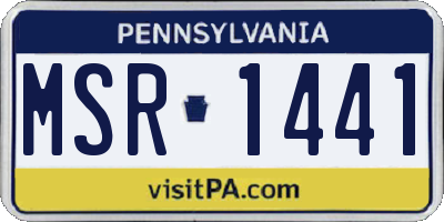 PA license plate MSR1441