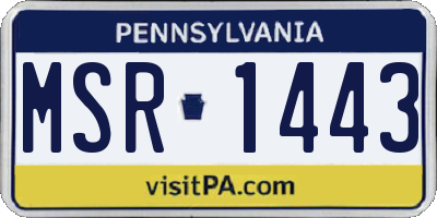 PA license plate MSR1443