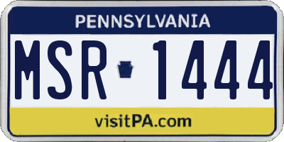 PA license plate MSR1444