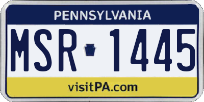 PA license plate MSR1445
