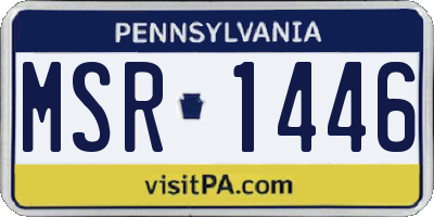 PA license plate MSR1446