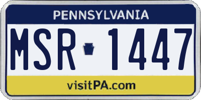 PA license plate MSR1447