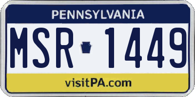 PA license plate MSR1449