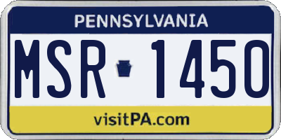 PA license plate MSR1450