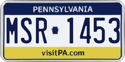 PA license plate MSR1453