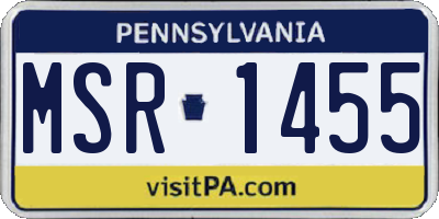 PA license plate MSR1455