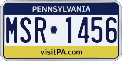 PA license plate MSR1456