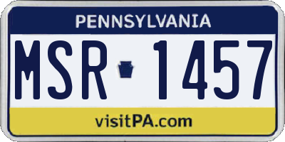 PA license plate MSR1457