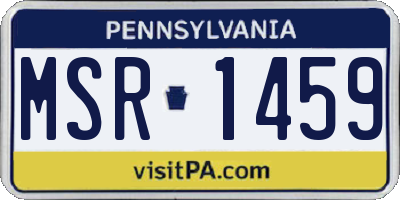 PA license plate MSR1459