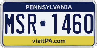 PA license plate MSR1460