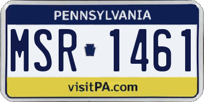 PA license plate MSR1461
