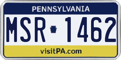 PA license plate MSR1462