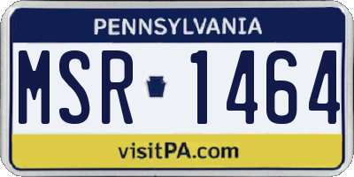 PA license plate MSR1464