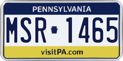 PA license plate MSR1465