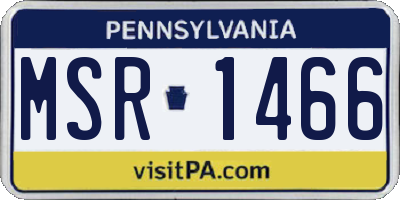 PA license plate MSR1466