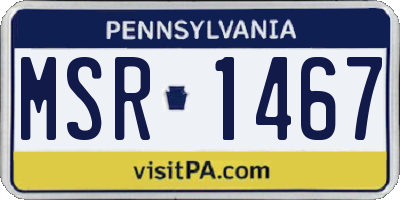 PA license plate MSR1467