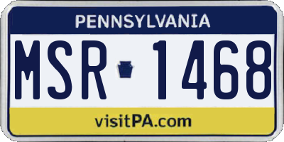 PA license plate MSR1468