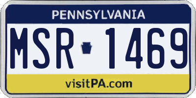 PA license plate MSR1469