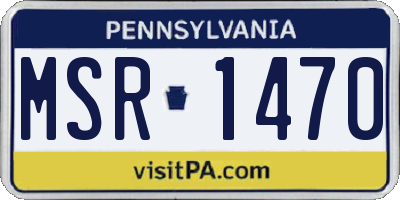 PA license plate MSR1470