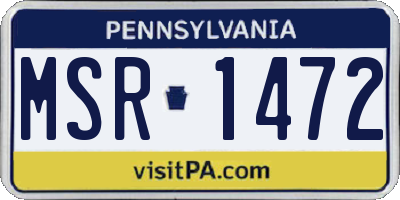 PA license plate MSR1472