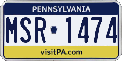 PA license plate MSR1474