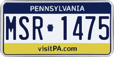 PA license plate MSR1475