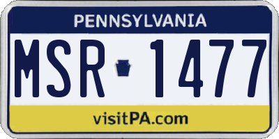 PA license plate MSR1477
