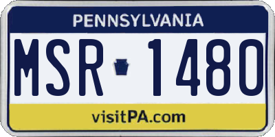 PA license plate MSR1480