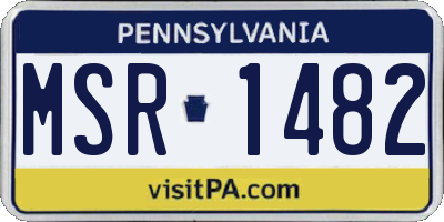 PA license plate MSR1482
