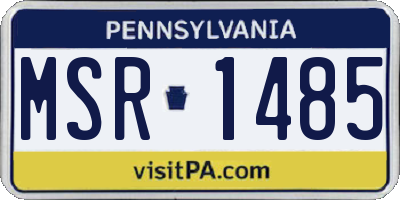 PA license plate MSR1485