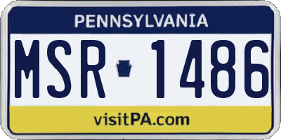 PA license plate MSR1486