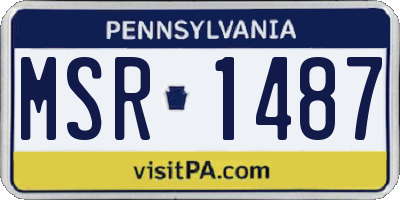 PA license plate MSR1487