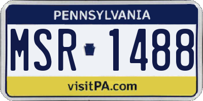 PA license plate MSR1488