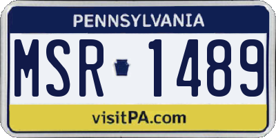 PA license plate MSR1489