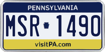 PA license plate MSR1490